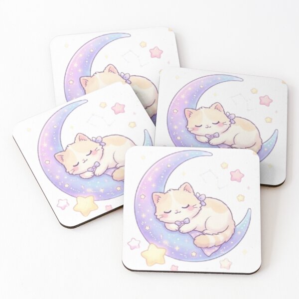 Item preview, Cute Moon Cats Floral Dream designed and sold by MonaDesignLab.