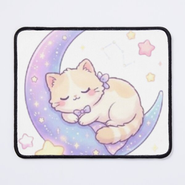 Item preview, Cute Moon Cats Floral Dream designed and sold by MonaDesignLab.