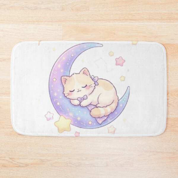Item preview, Cute Moon Cats Floral Dream designed and sold by MonaDesignLab.