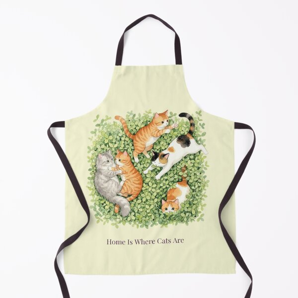 Item preview, Home Is Where Cats Are | Cute Watercolor Cats in Clover | Barbara's Cats designed and sold by BCapybara.