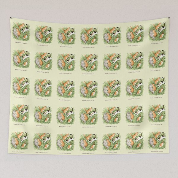 Item preview, Home Is Where Cats Are | Cute Watercolor Cats in Clover | Barbara's Cats designed and sold by BCapybara.