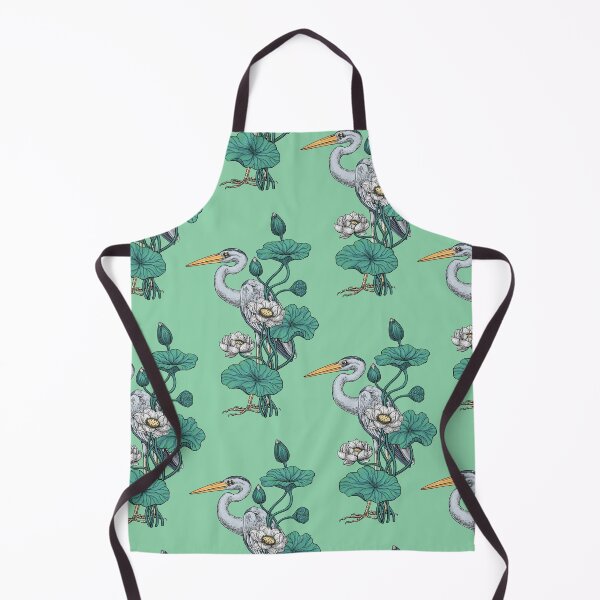 Item preview, Heron in the White Lotus Garden on jade designed and sold by Katerina Mitkova Kirilova.