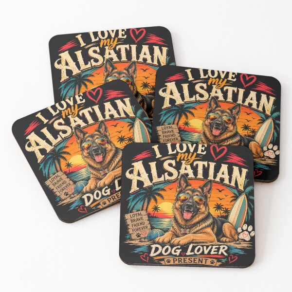 Item preview, I Love My Alsatian Dog Lover Design – Cute German Shepherd Gift T-Shirt & Sticker designed and sold by Artimax-Studio.