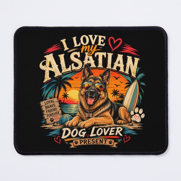 Item preview, I Love My Alsatian Dog Lover Design – Cute German Shepherd Gift T-Shirt & Sticker designed and sold by Artimax-Studio.