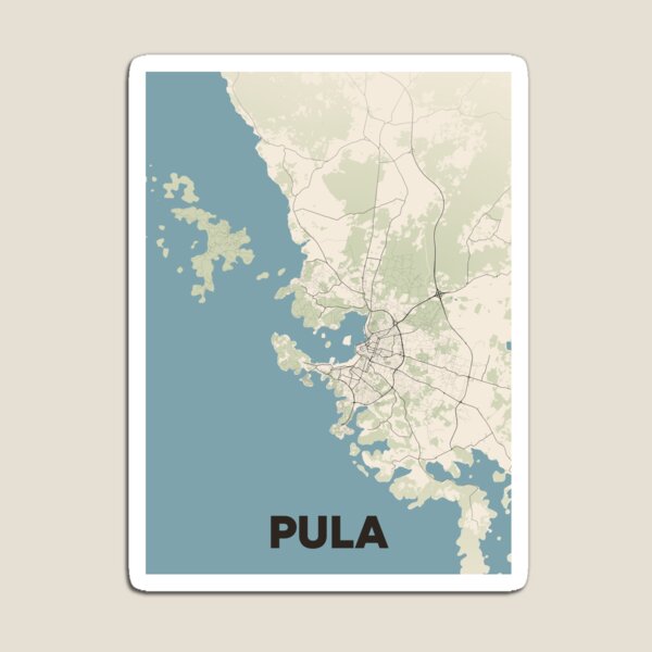 Item preview, Pula Map designed and sold by MapsNerd.