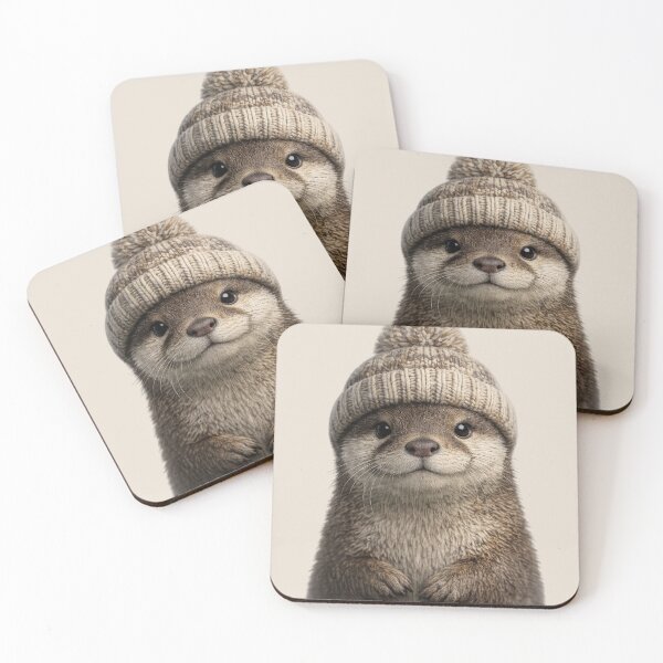 Item preview, Cute Otter Wearing Beanie Winter Portrait designed and sold by BagFactoryUK.
