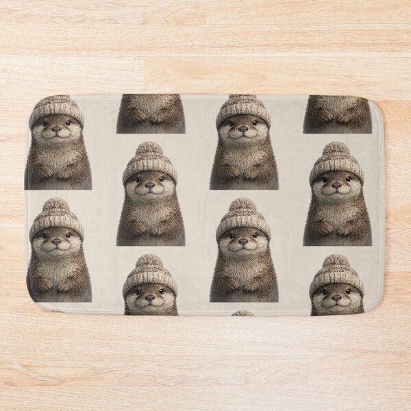 Item preview, Cute Otter Wearing Beanie Winter Portrait designed and sold by BagFactoryUK.
