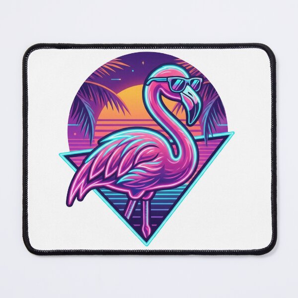 Item preview, Neon Flamingo with Sunglasses | Retro Synthwave Tropical Sunset Vaporwave T-Shirt Design GTA VI designed and sold by Evv_u.