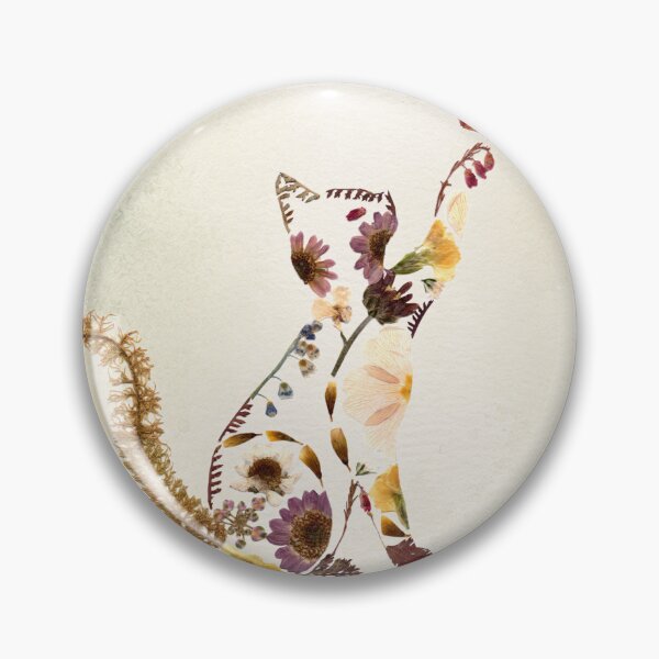 Item preview, Botanical Cat Pressed Flower Art designed and sold by JingsFlowerArt.
