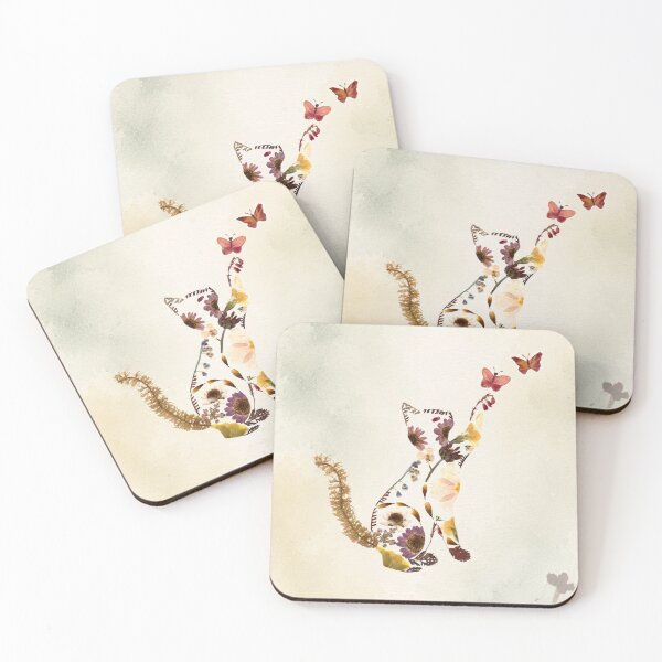 Item preview, Botanical Cat Pressed Flower Art designed and sold by JingsFlowerArt.