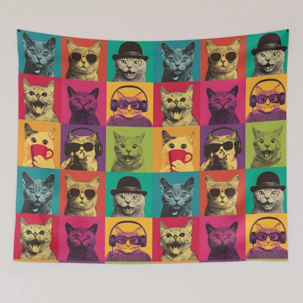 Item preview, Cute Cats Funny Retro Pop Art Cat Lovers Cat Mom Dad designed and sold by SecretDicer.