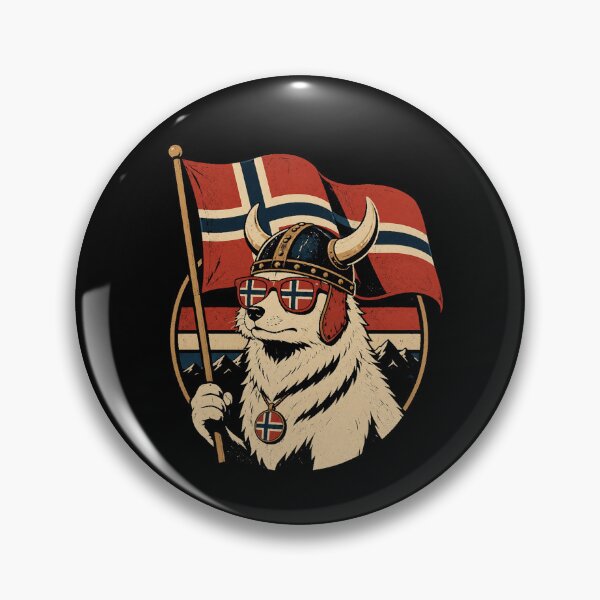 Item preview, Norwegian Dog Retro Norway Flag Warrior designed and sold by Moizento.