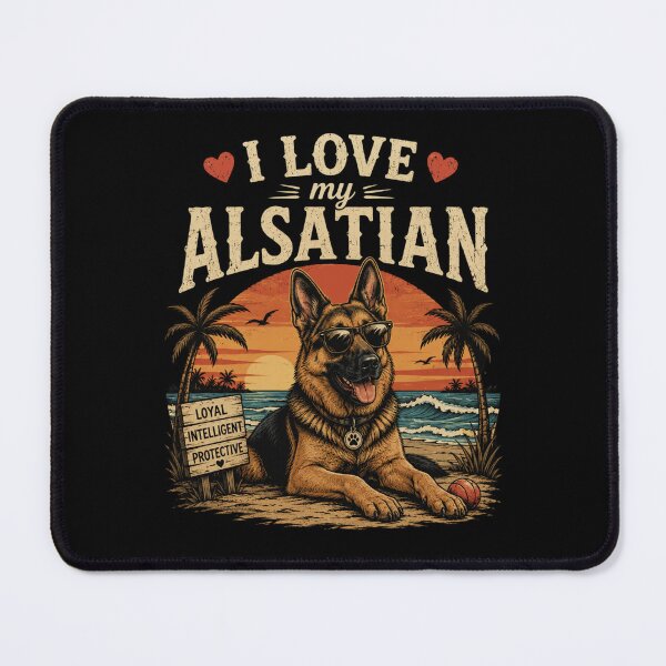 Item preview, I Love My Alsatian Dog Lover Design – Cute German Shepherd Gift T-Shirt designed and sold by Artimax-Studio.