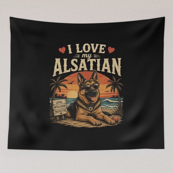 Item preview, I Love My Alsatian Dog Lover Design – Cute German Shepherd Gift T-Shirt designed and sold by Artimax-Studio.