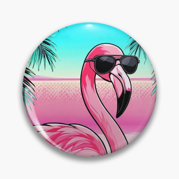 Item preview, Neon Flamingo with Sunglasses | Retro Synthwave Tropical Sunset Vaporwave T-Shirt Design GTA VI designed and sold by Evv_u.