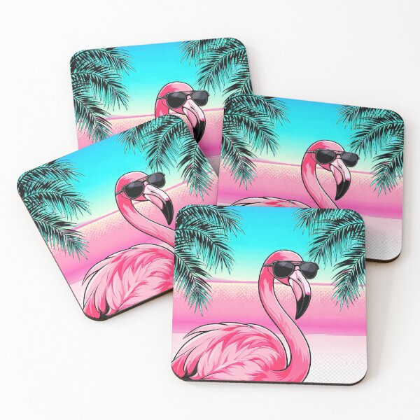 Item preview, Neon Flamingo with Sunglasses | Retro Synthwave Tropical Sunset Vaporwave T-Shirt Design GTA VI designed and sold by Evv_u.