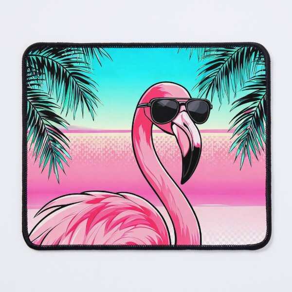 Item preview, Neon Flamingo with Sunglasses | Retro Synthwave Tropical Sunset Vaporwave T-Shirt Design GTA VI designed and sold by Evv_u.