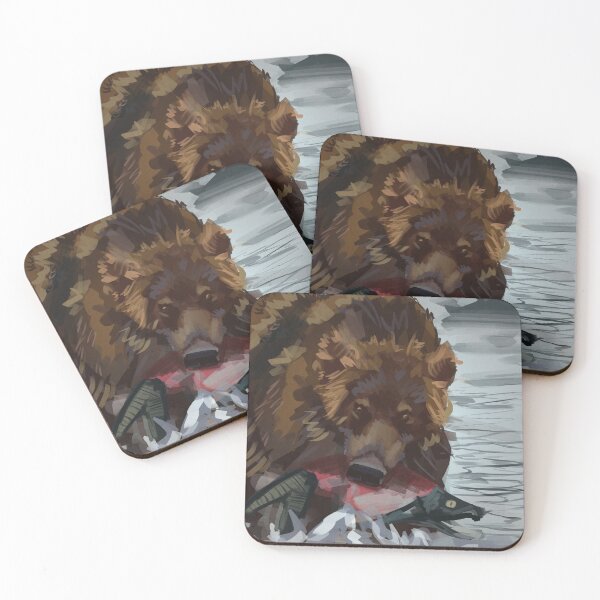 Item preview, Bear hunting in a river | Digital art painting  designed and sold by Lewtradarts.
