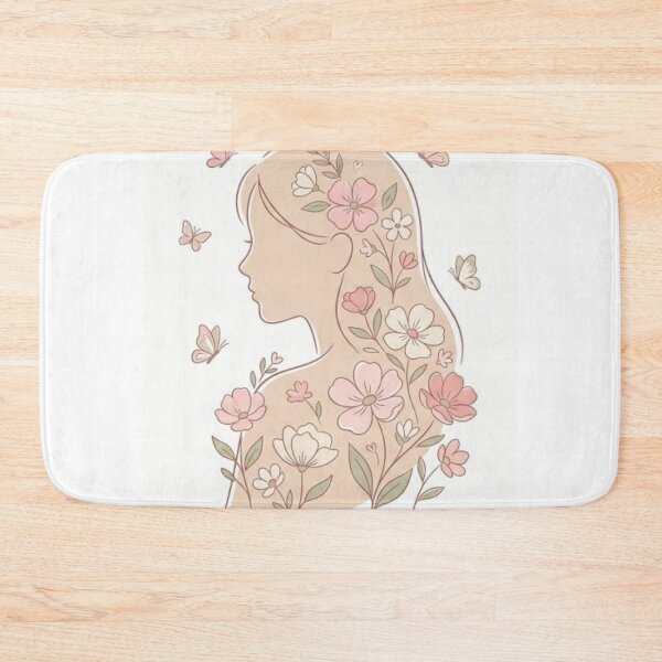 Item preview, Pink Butterfly Girl Floral Portrait designed and sold by MonaDesignLab.