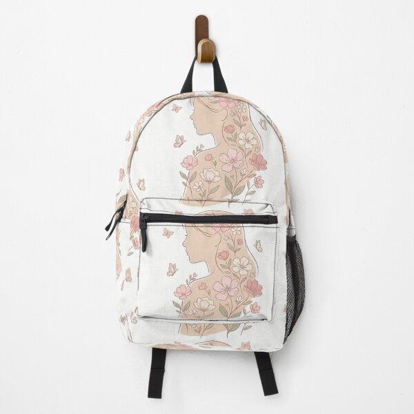 Item preview, Pink Butterfly Girl Floral Portrait designed and sold by MonaDesignLab.