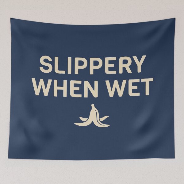 Item preview, Retro Slippery When Wet Funny Banana Peel Joke designed and sold by Amir Faysal.