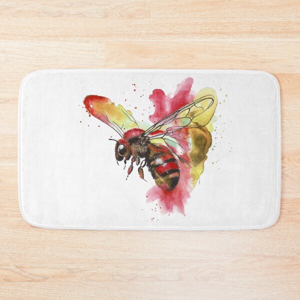 Item preview, Colourful Bee Watercolour Painting — Red and Yellow Bumblebee Painting  designed and sold by calamarisky.