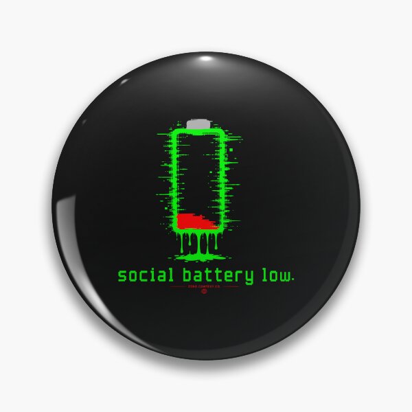 Item preview, Social Battery Low – Glitch Battery Digital Decay Streetwear Graphic designed and sold by ZeroContextCo.