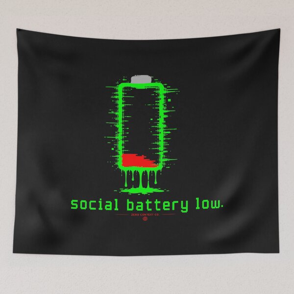 Item preview, Social Battery Low – Glitch Battery Digital Decay Streetwear Graphic designed and sold by ZeroContextCo.