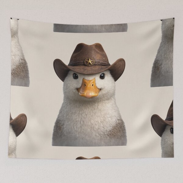 Item preview, Cute Duck Wearing Cowboy Hat Portrait designed and sold by BagFactoryUK.