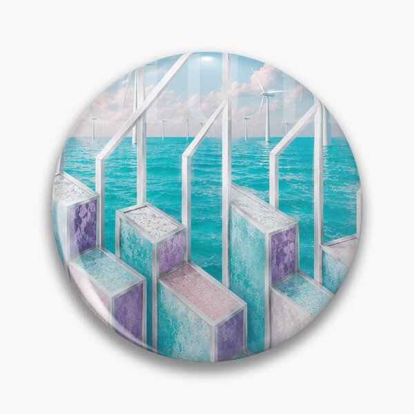 Item preview, Abstract Pillars & Windmills – Pastel Ocean Geometry designed and sold by LuluLeb.