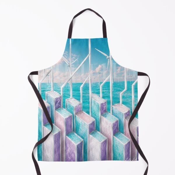 Item preview, Abstract Pillars & Windmills – Pastel Ocean Geometry designed and sold by LuluLeb.