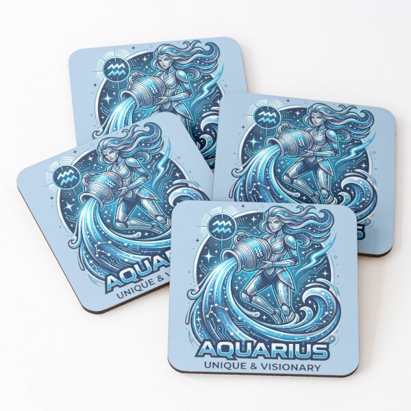 Item preview, Aquarius Daily Horoscope | Unique & Visionary Water Bearer | Aquarius Zodiac Sign | Celestial Astrology Art | Aquarius Birthday Gift designed and sold by Bhaskar Digital Art.