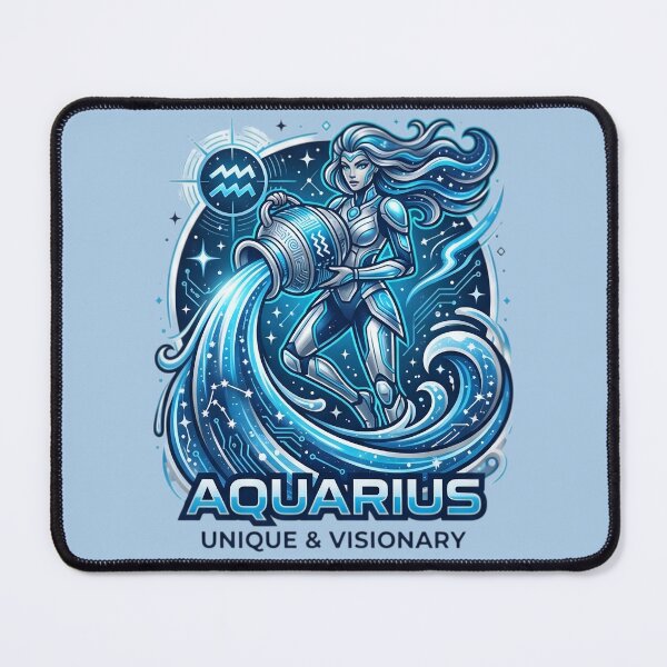 Item preview, Aquarius Daily Horoscope | Unique & Visionary Water Bearer | Aquarius Zodiac Sign | Celestial Astrology Art | Aquarius Birthday Gift designed and sold by Bhaskar Digital Art.