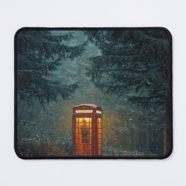 Item preview, Red Phone Booth in Dark Forest designed and sold by smicermarioshop.