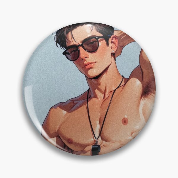 Item preview, Anime Style Muscular Lifeguard Beach Boy Art designed and sold by ZhivanCrimson.