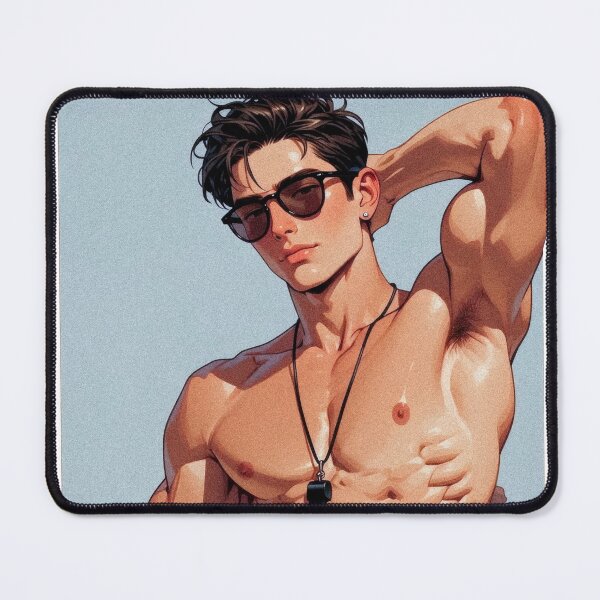 Item preview, Anime Style Muscular Lifeguard Beach Boy Art designed and sold by ZhivanCrimson.