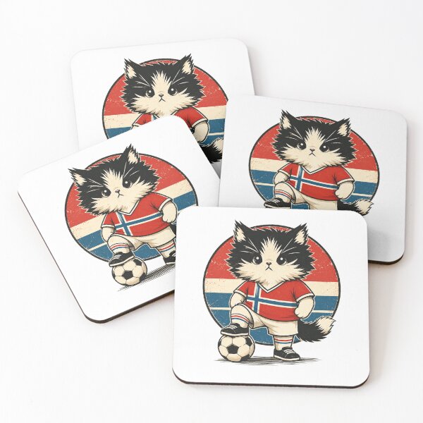Item preview, Norwegian Soccer Cat Cute Football Fan designed and sold by Moizento.