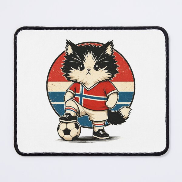 Item preview, Norwegian Soccer Cat Cute Football Fan designed and sold by Moizento.