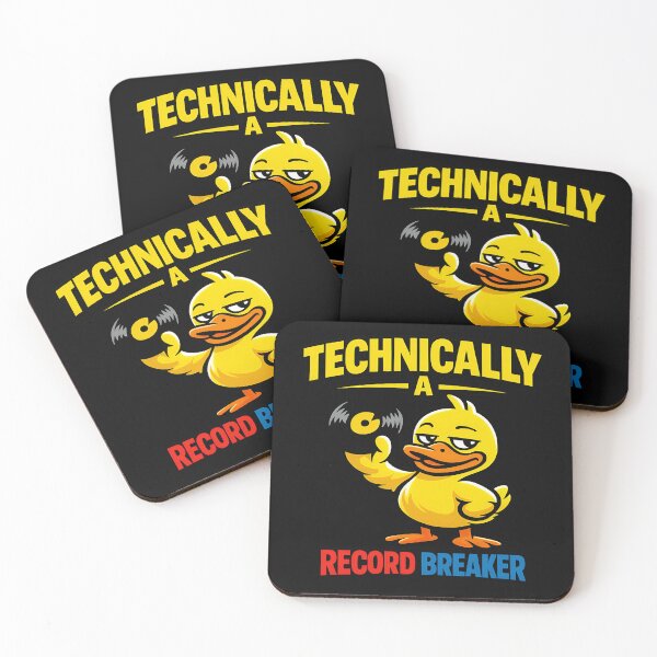 Item preview, Technically A Record Breaker Funny Duck Vinyl Pun Design designed and sold by TeeTimeTreasure.