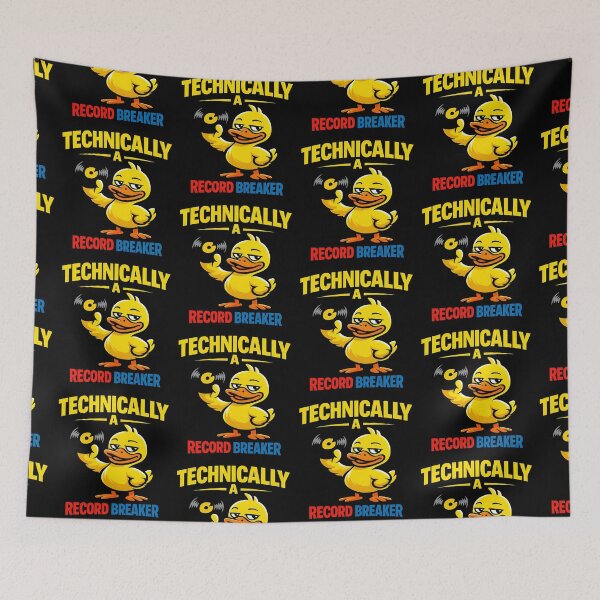 Item preview, Technically A Record Breaker Funny Duck Vinyl Pun Design designed and sold by TeeTimeTreasure.