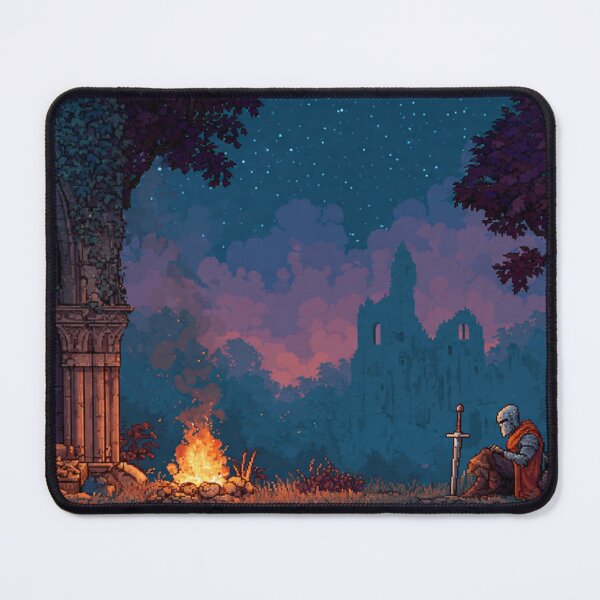 Item preview, Bonfire Rest - Dark Fantasy Pixel Art Knight designed and sold by Late Theory.