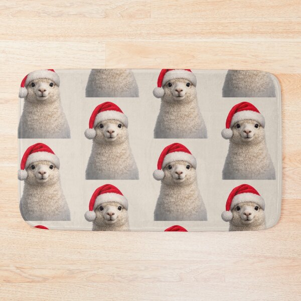 Item preview, Cute Alpaca Wearing Santa Hat Portrait designed and sold by BagFactoryUK.