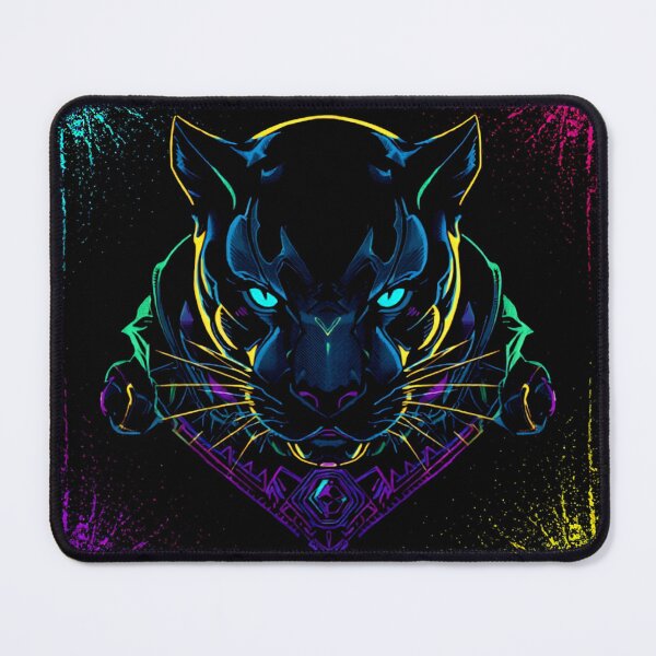 Item preview, Cyberpunk panther head Wild cat Puma colorful print designed and sold by HeartInThisArt .