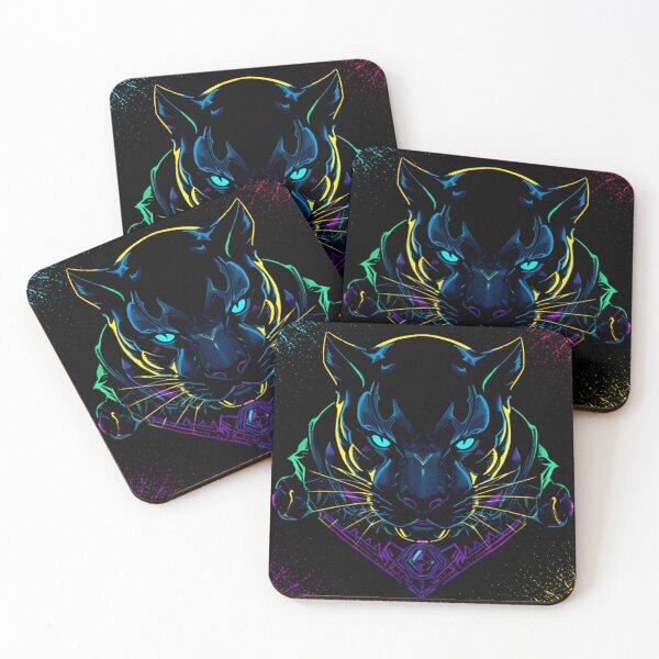 Item preview, Cyberpunk panther head Wild cat Puma colorful print designed and sold by HeartInThisArt .