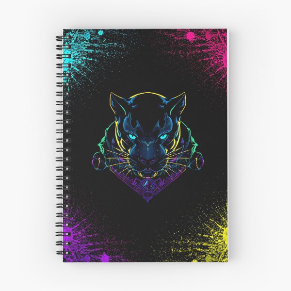 Item preview, Cyberpunk panther head Wild cat Puma colorful print designed and sold by Serce w tej sztuce.