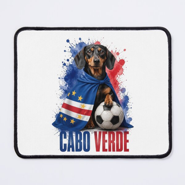Item preview, Dachshund Cape Verde Flag World Cup 2026 Fan Design designed and sold by Jack n' Sally's.
