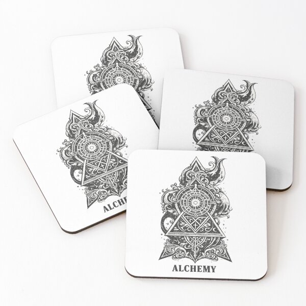 Item preview, Alchemy Sacred Geometry Black Tattoo Design designed and sold by EnjoyBuddy.