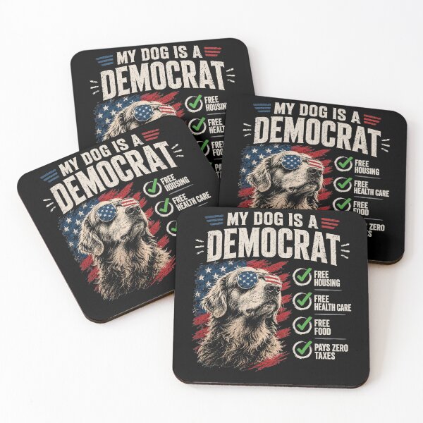 Item preview, My Dog is A Democrat Free Housing Humor Tee designed and sold by IdealDo.