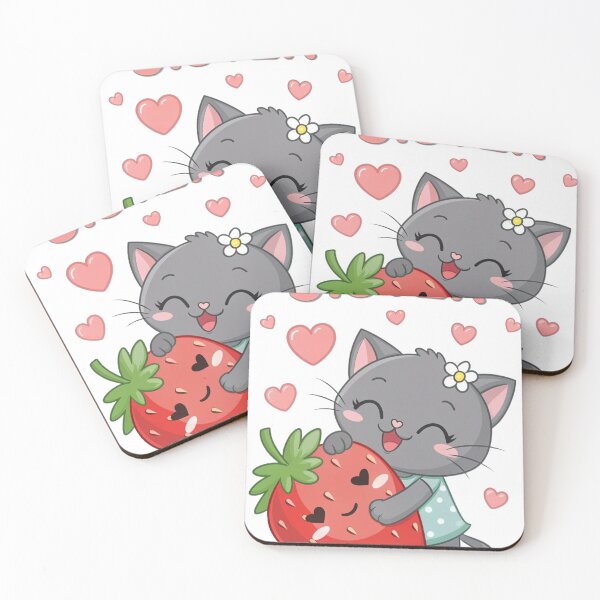 Item preview, Cute Strawberry Cat Sister designed and sold by moch-vectors.