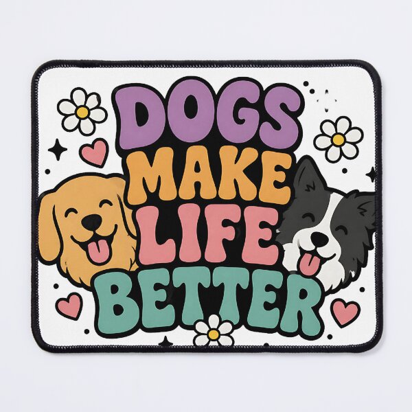Item preview, Retro Dogs Make Life Better Cute Golden Retriever Border Collie  designed and sold by Jaideep Walia.